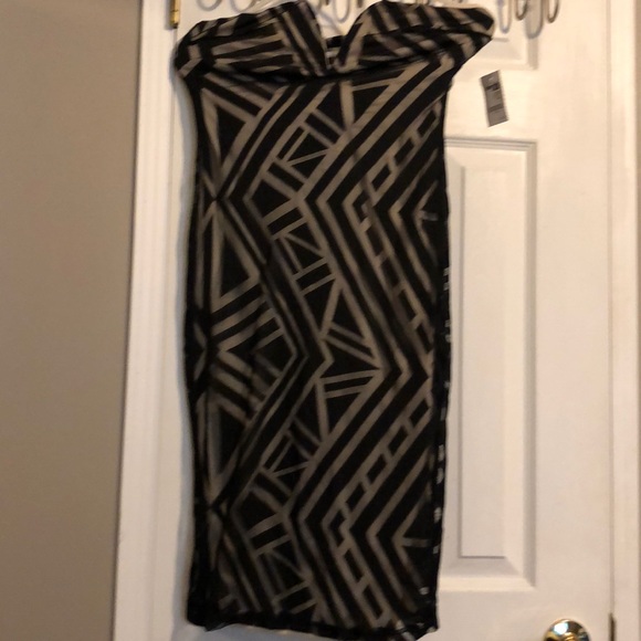 Charlotte Russe bodycon strapless black mesh dress - Picture 2 of 4